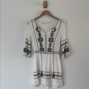 Embroidered White Boho Top